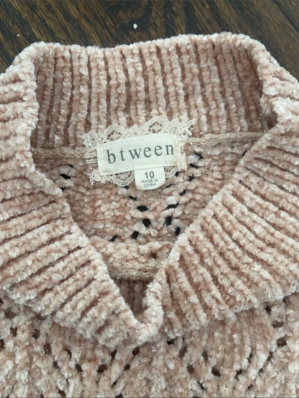 btween Blush Pink Chenille Knit Sweater set